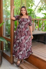 Willow Maxi Dress Brown - Image 2