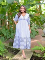 Neesh White Maxi Dress Black Mix