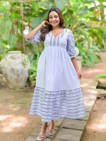 Neesh White Maxi Dress Black Mix - Image 3