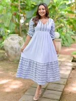 Neesh White Maxi Dress Black Mix - Image 4