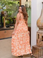 Suhee Tire Maxi Dress Orange - Image 2